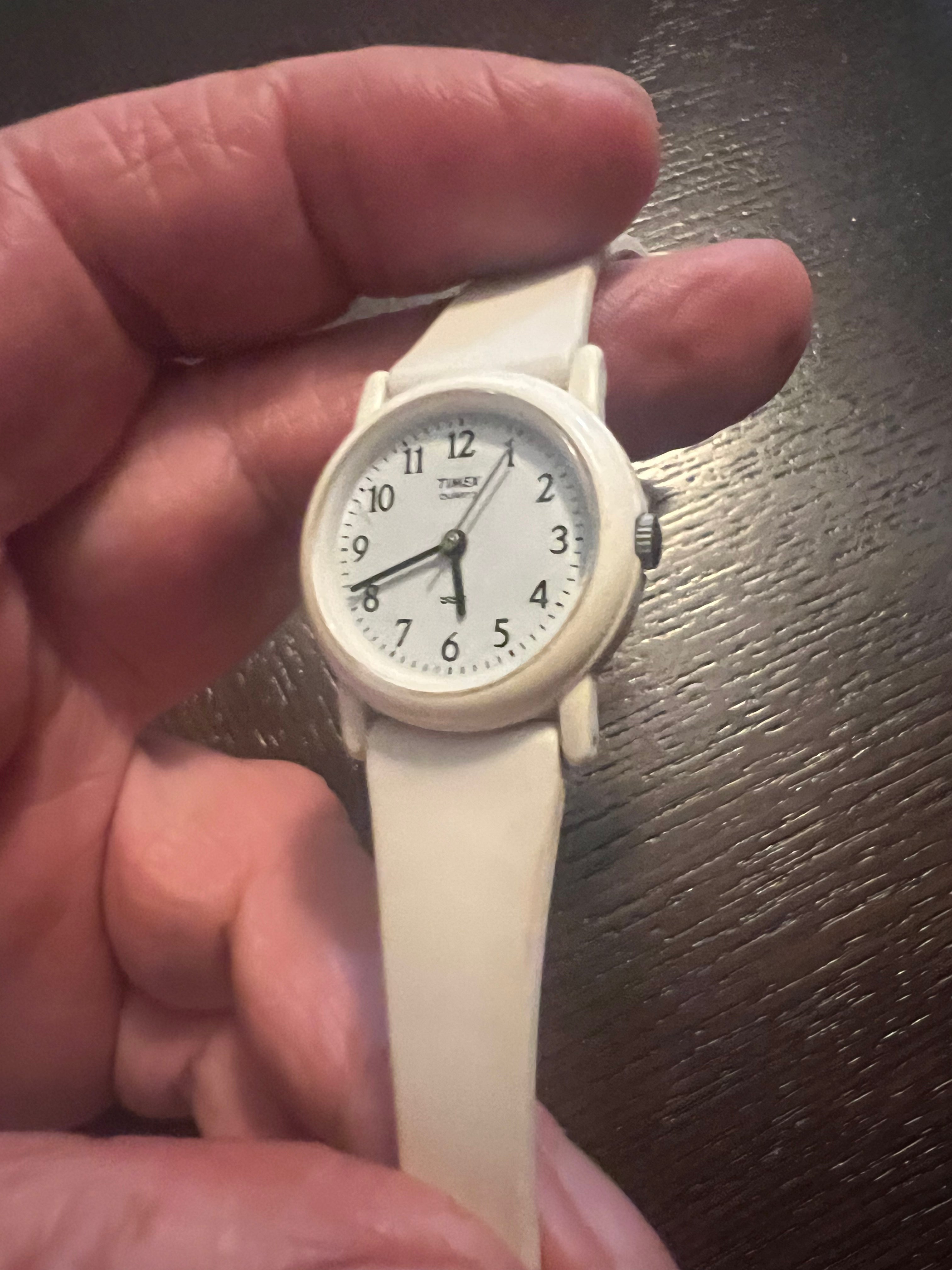 Timex dainty Watch A7 White Case, Women’s, New Battery, 26m