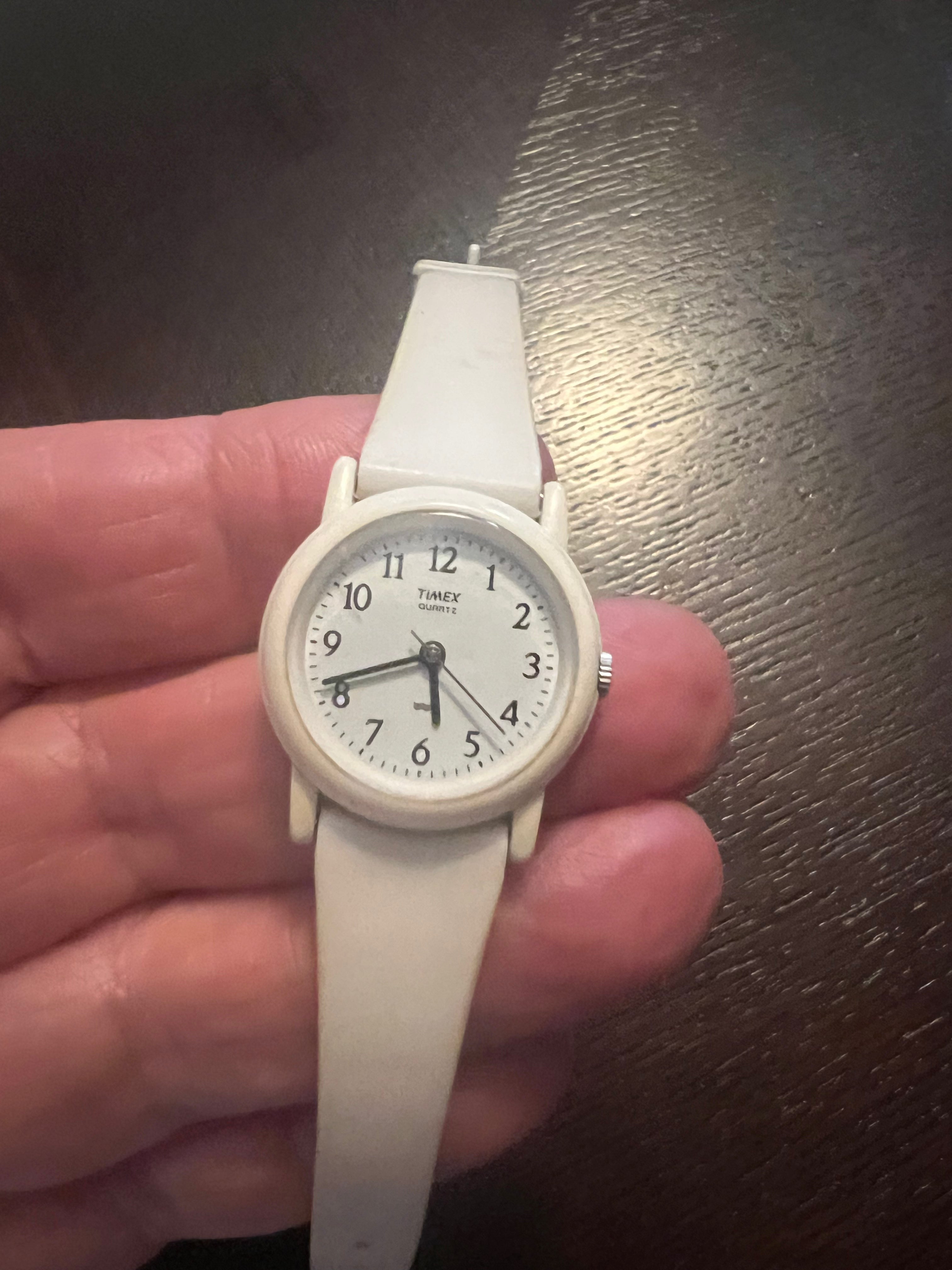 Timex dainty Watch A7 White Case, Women’s, New Battery, 26m