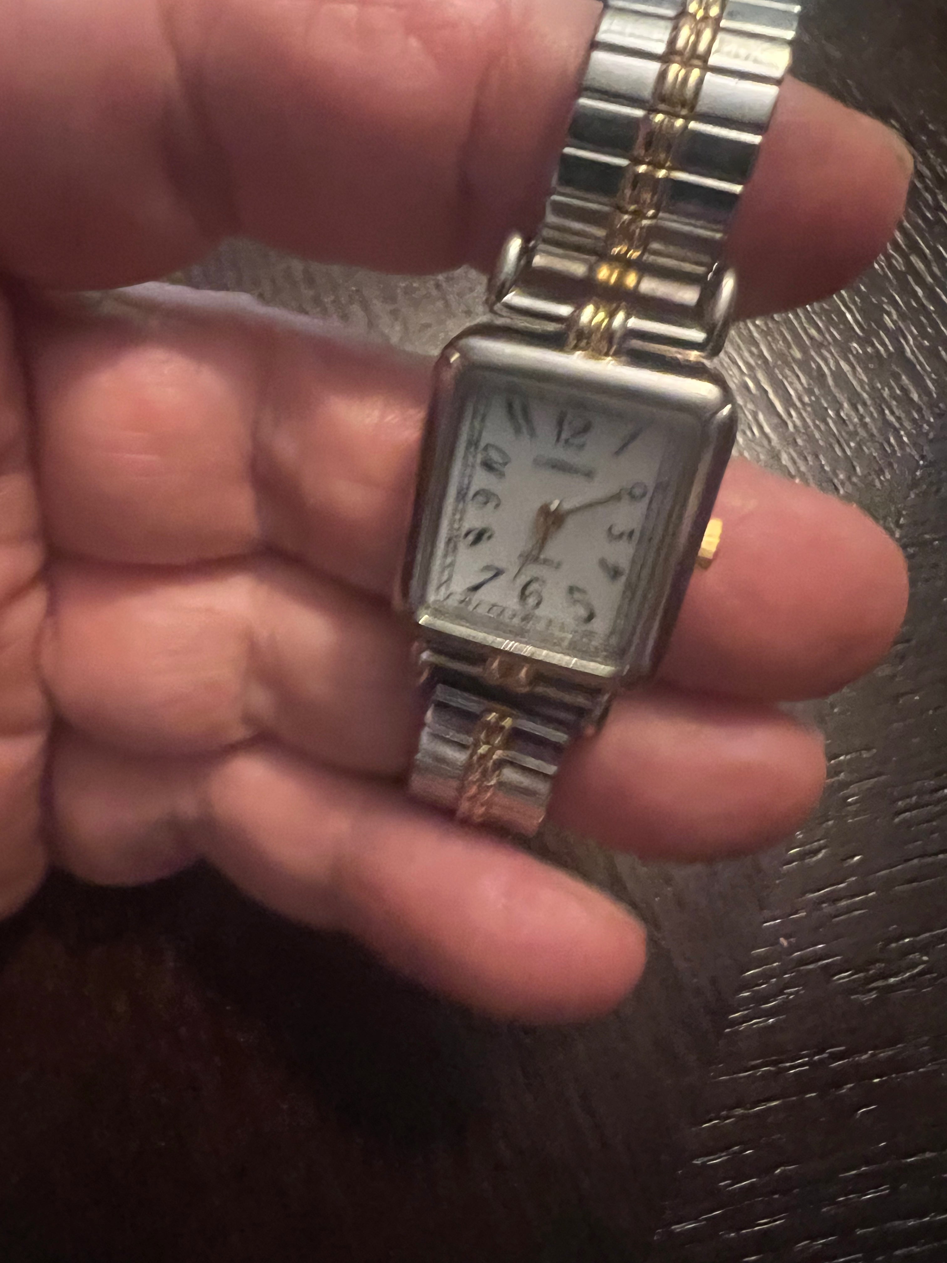 Ladies vintage Carriage by Timex dainty 2-tone watch new battery