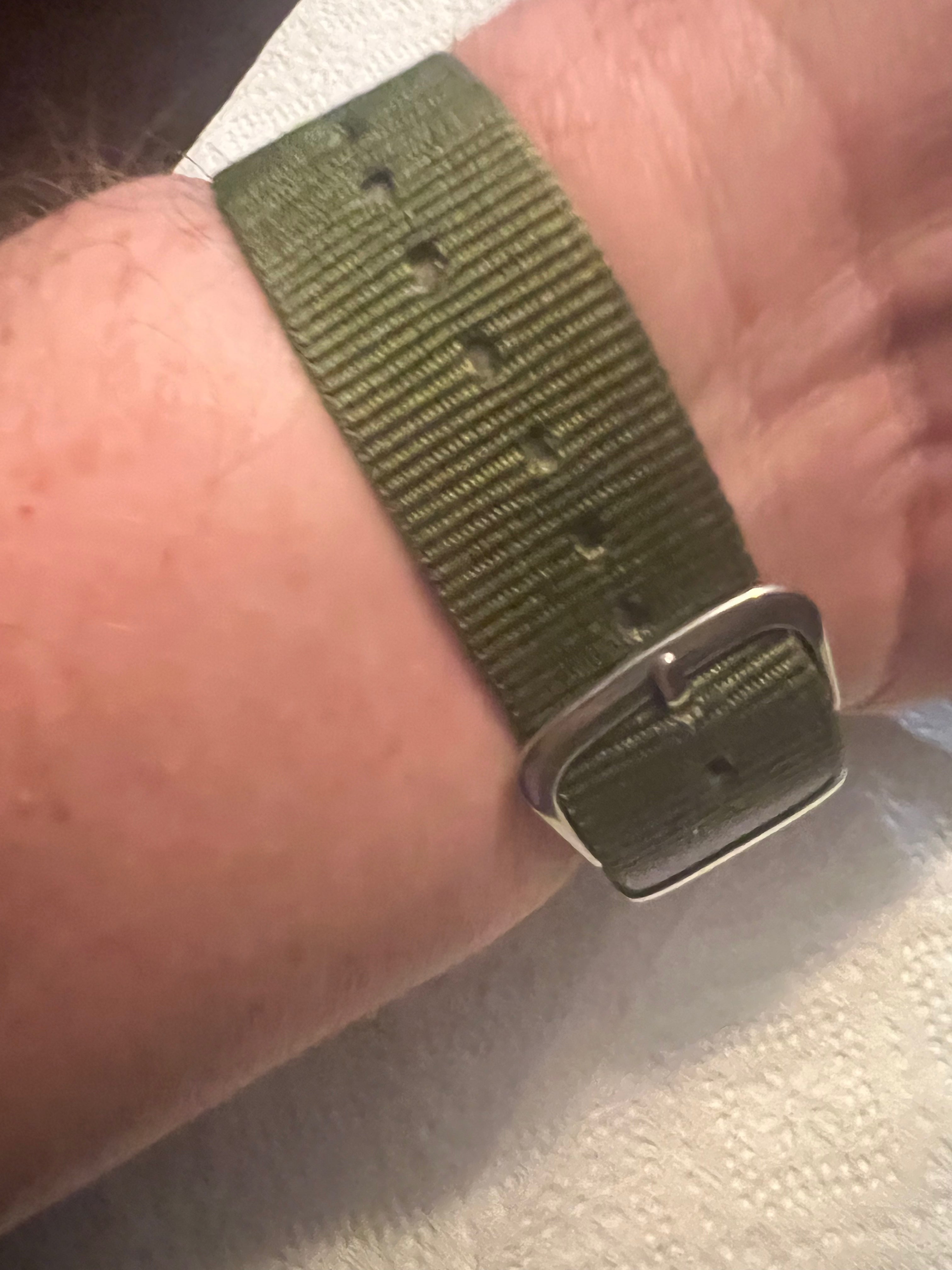 Wenger Swiss Military  Watch 7291X Day/Date Black Dial, Green NATO, New Battery