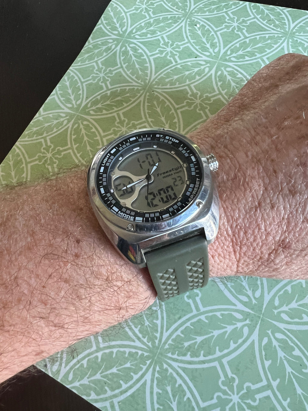 Freestyle Mens Green The Contact Analog Digital Dual Time Date Watch A126-12