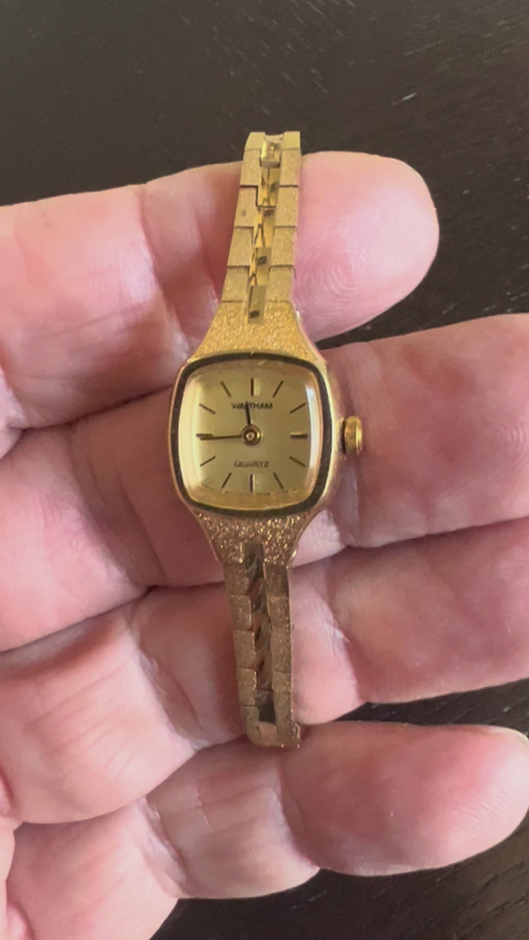 Vintage Waltham, Beauty, Gold Tone, Quartz, Dainty Elegant, New Battery Running
