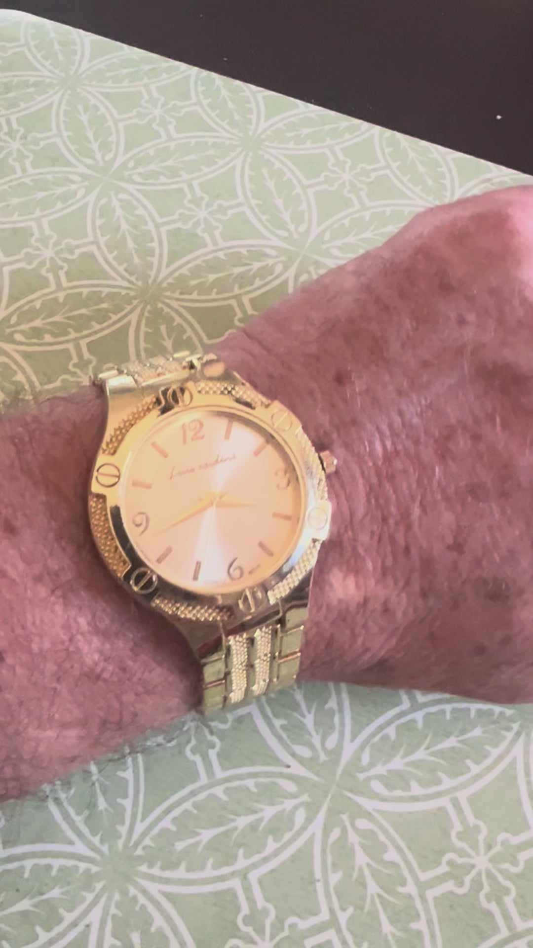 Men’s Luis Cardini gold tone dress watch