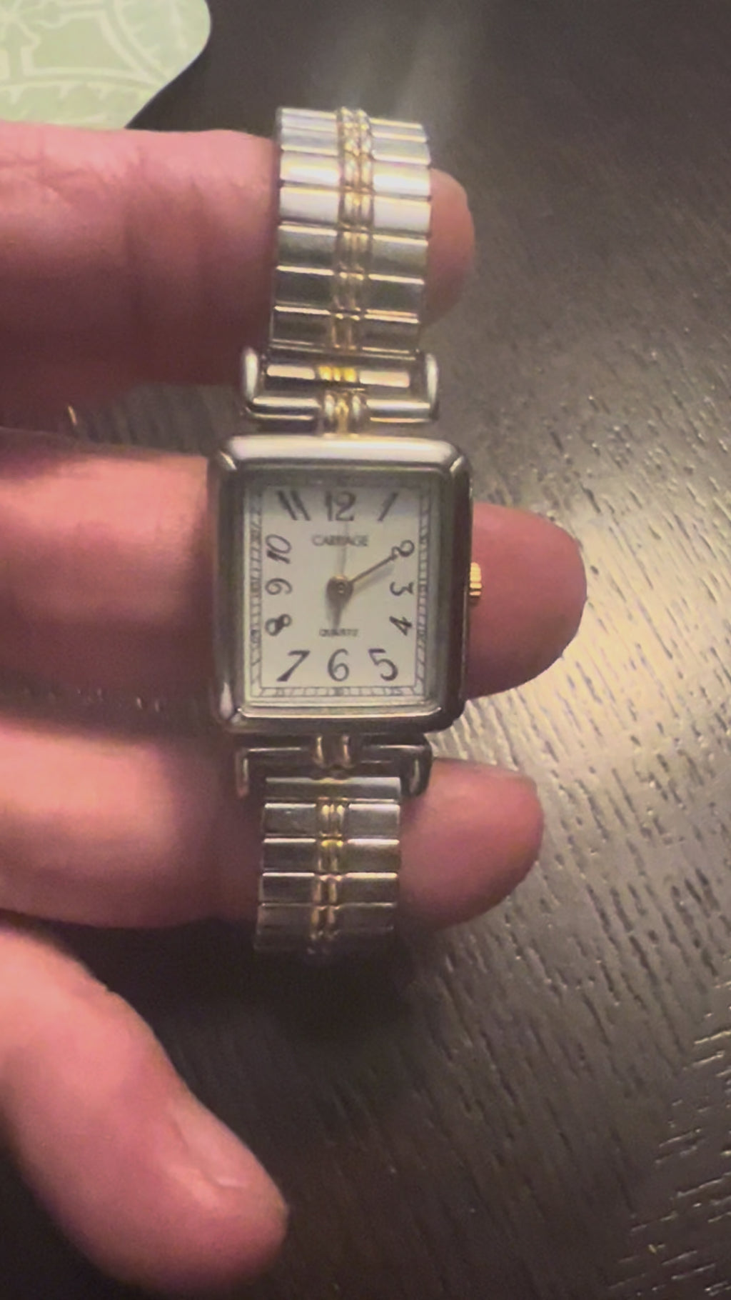 Ladies vintage Carriage by Timex dainty 2-tone watch new battery