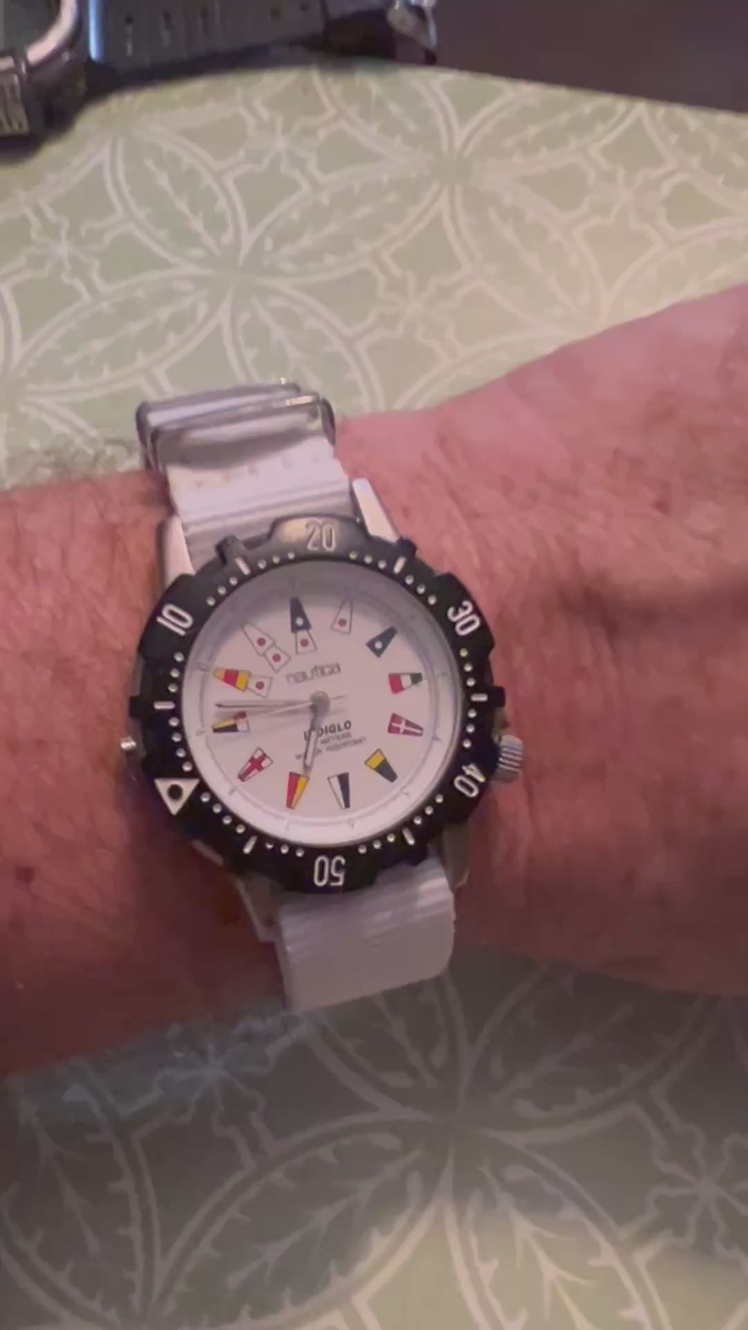 Nautica Watch Flags sailing watch nato strap new battery with Indiglo